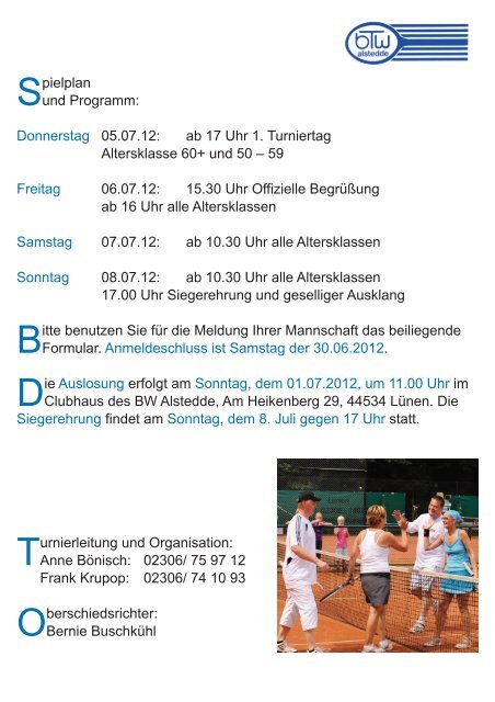 7. Mixed-Turnier der LÃ¼ner Vereine - SV Blau-WeiÃ-Alstedde