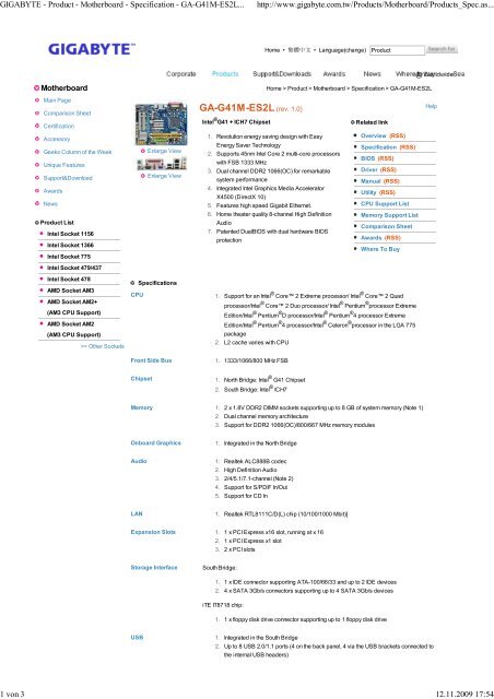 GA-G41M-ES2L(rev. 1.0) - Many Electronics