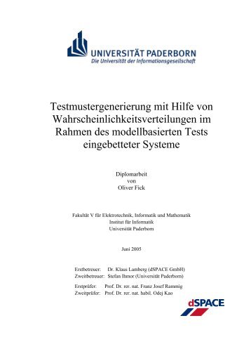 Testmustergenerierung mit Hilfe von ... - ihmor.de