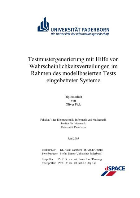 Testmustergenerierung mit Hilfe von ... - ihmor.de