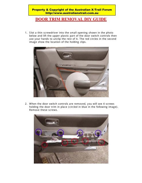 Door Trim Removal Diy Guide Australian Nissan X Trail Forum And