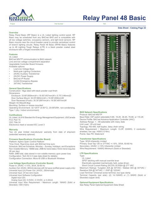 Relay Panel 48 Basic - Blue Ridge Technologies