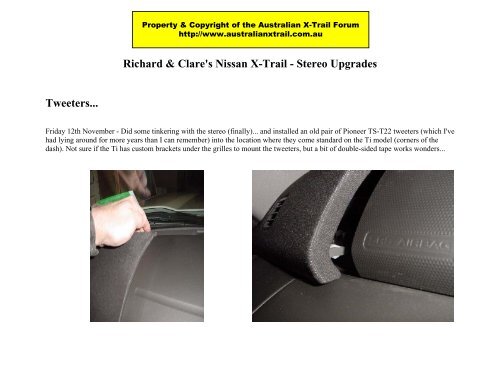 Richard & Clare's Nissan X-Trail - Stereo Upgrades - Australian ...