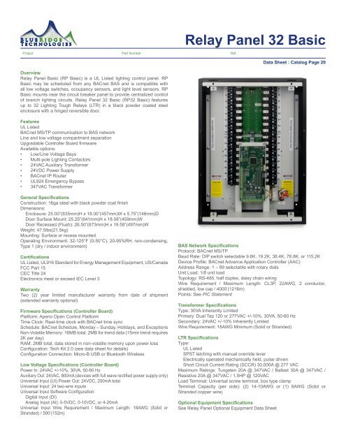 Relay Panel 32 Basic - Blue Ridge Technologies