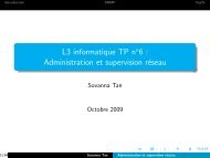 L3 informatique TP no6 : Administration et supervision réseau