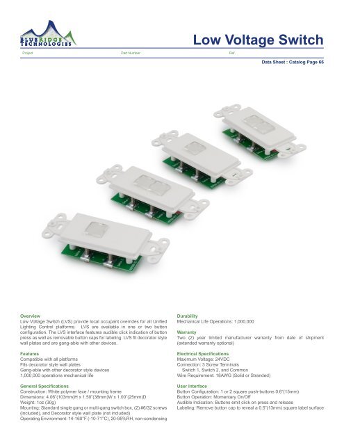 Low Voltage Switch - Blue Ridge Technologies