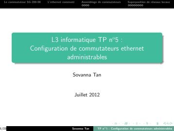 Présentation pour le TP n°5