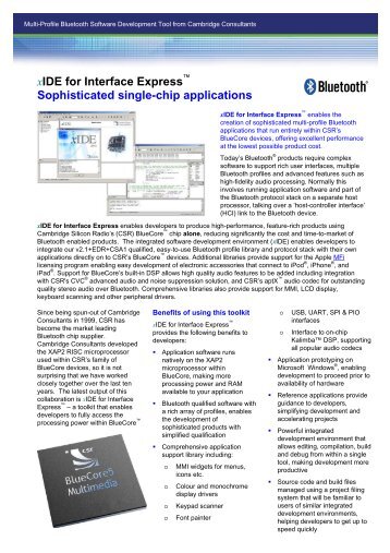 xIDE for interface express - Cambridge Consultants