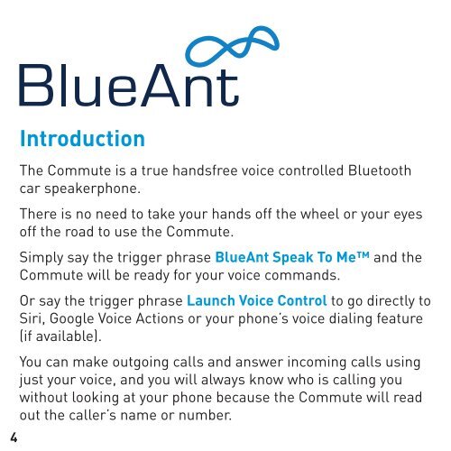 COMMUTE USER GUIDE - BlueAnt Wireless