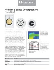 Acclaim 5 Series Loudspeakers - JCL Automation