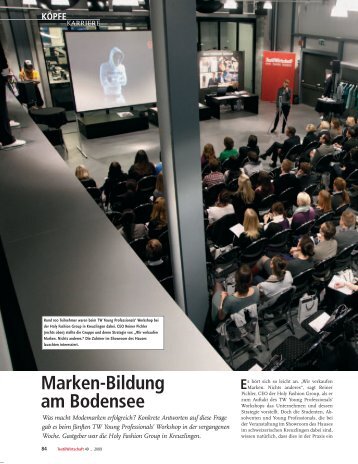 Marken-Bildung am Bodensee - Jobs - TextilWirtschaft