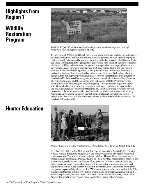 Program Update - Wildlife and Sport Fish Restoration Program - U.S. ...