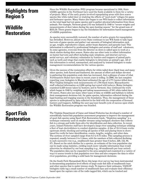 Program Update - Wildlife and Sport Fish Restoration Program - U.S. ...