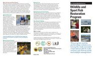 WSFR Program Brochure - Wildlife and Sport Fish Restoration ...