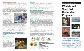 WSFR Program Brochure - Wildlife and Sport Fish Restoration ...