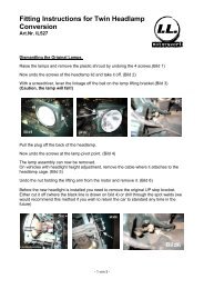 Fitting Instructions For Twin Headlamp Conversion - MX5 Parts