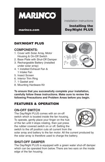 DAY/NIGHT PLUS COMPONENTS: FEATURES ... - Marinco