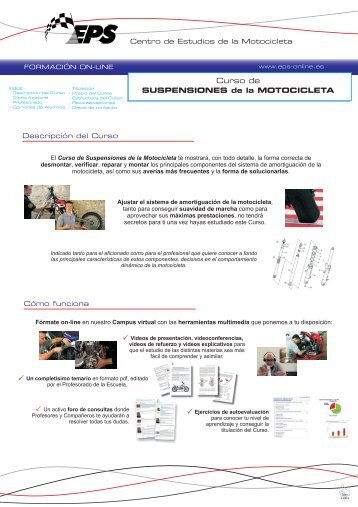 Curso de SUSPENSIONES de la MOTOCICLETA - EPS Online