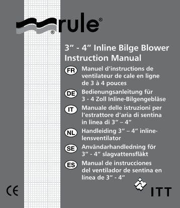 3â - 4â Inline Bilge Blower Instruction Manual