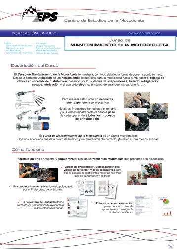 Curso de MANTENIMIENTO de la MOTOCICLETA - EPS Online