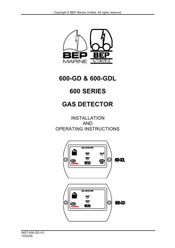 600-GD & 600-GDL 600 SERIES GAS DETECTOR