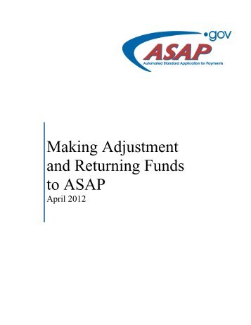 Making Adjustment and Returning Funds to ASAP