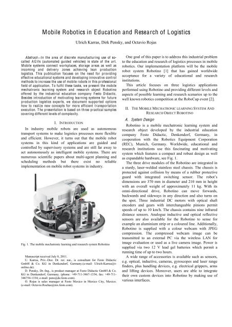 research papers on mobile robotics