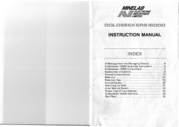 Instruction Manual Goldseekers 15000 - Minelab