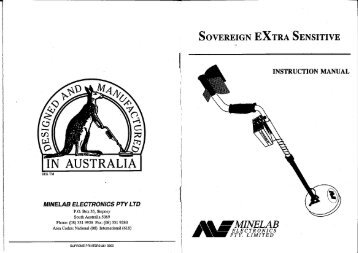 Instruction Manual Sovereign XS - Minelab