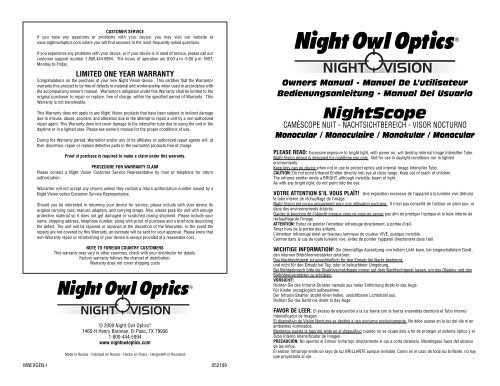 NightScope - Night Owl Optics