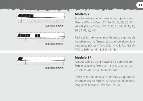 Instruction Manual X-TERRA 305 & 505 â SPANISH (4901 ... - Minelab