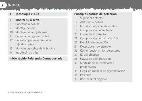 Instruction Manual X-TERRA 305 & 505 â SPANISH (4901 ... - Minelab