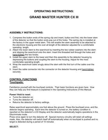 Grand Master HunterÂ® CX III - Garrett