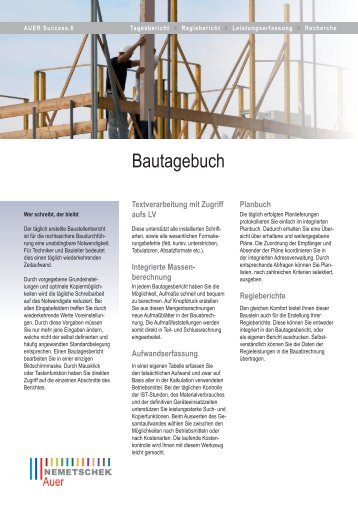 Bautagebuch - AUER - Die Bausoftware GmbH