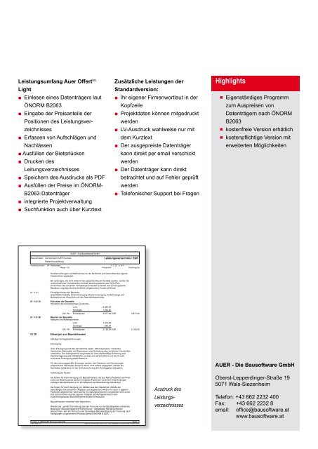Info-Download - AUER - Die Bausoftware GmbH