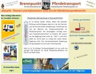 Magazin Ausgabe 3 - Juni 2015 - Brennpunkt Pferdetransport