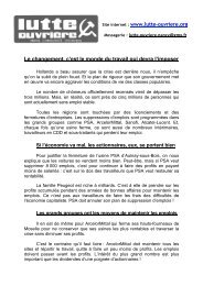 Le changement, c'est le monde du travail qui devra l'imposer Site ...
