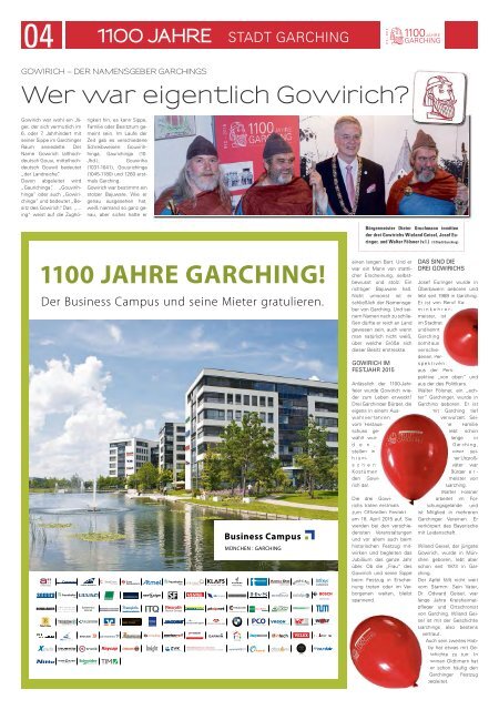 FS Tagblatt Sonderseiten 1100 Jahre Stadt Garching