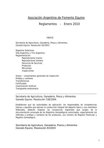 Descargar Reglamento - Asociación Argentina de Fomento Equino