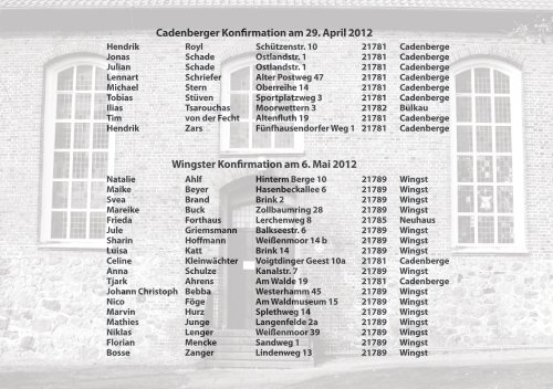 Sonntag den 20. Mai 2012 um 18.30 Uhr - Cadenberge
