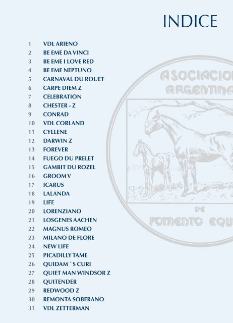 Catálogo dePadrillos 2008 - Asociación Argentina de Fomento Equino