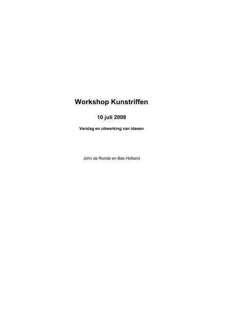 Workshop Kunstriffen - Innoveren met water