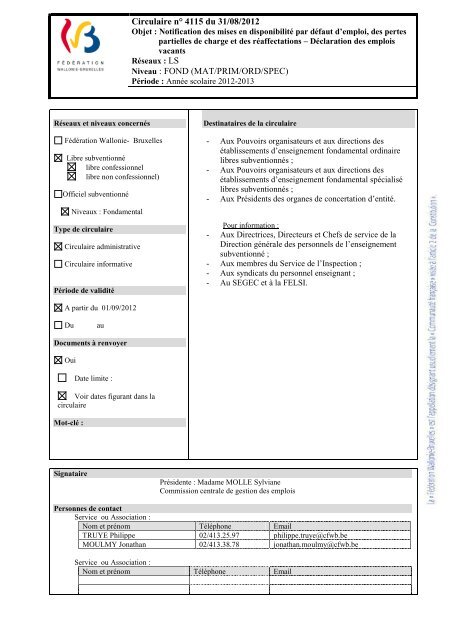 Document PDF - Gallilex - FÃ©dÃ©ration Wallonie-Bruxelles