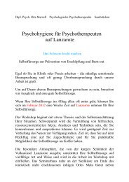 Psychohygiene für Psychotherapeuten auf Lanzarote - Seminar ...