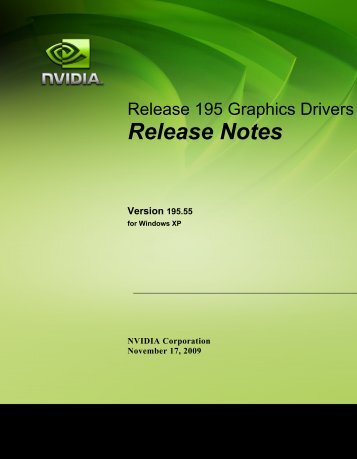 Release Notes for Windows XP - Nvidia's Download site!!