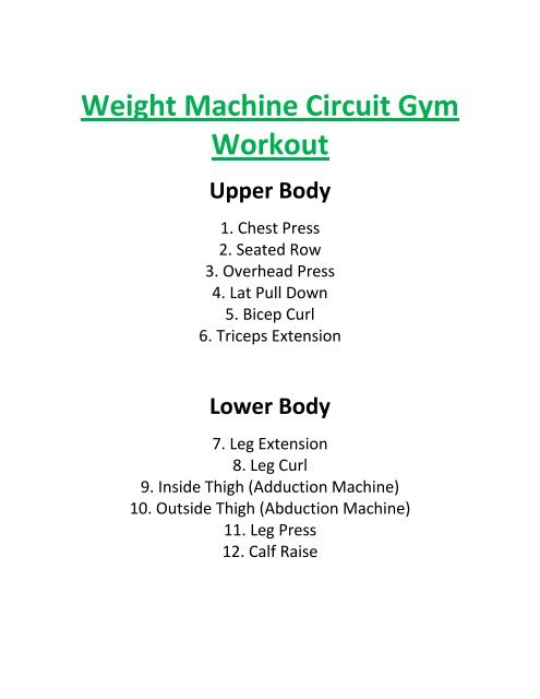 Fitness Center Circuit Workout
