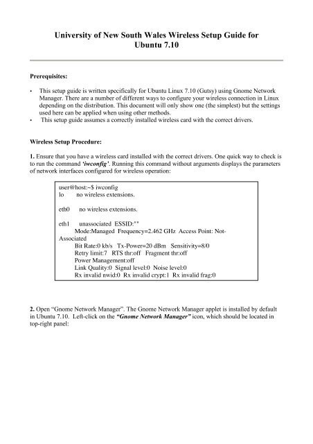 Curated visual reference: Gallery Detail: University Of New South Wales Wireless Setup Guide For