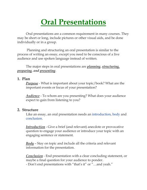Oral Presentations