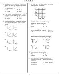 Mechanics Review 1 - Iona Physics