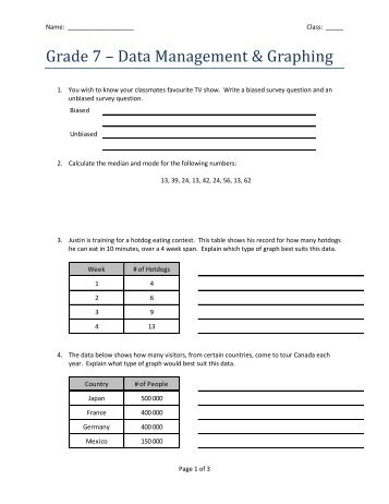 Grade 7 â Data Management & Graphing